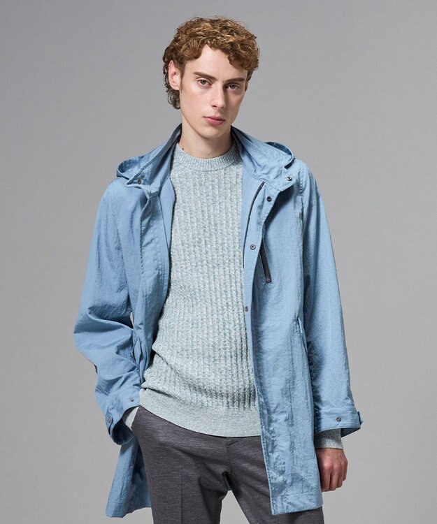 JOSEPH HOMME 新素材【高機能素材/ライナードッキング対応】トラセアナイロンタッサー　モッズコート スカイブルー系