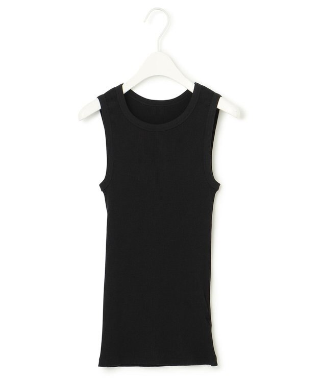 ICB 【洗える】オーガニックリブタンク ノースリーブ ブラック系