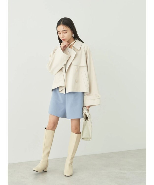 earth music&ecology ショートトレンチコート Ecru