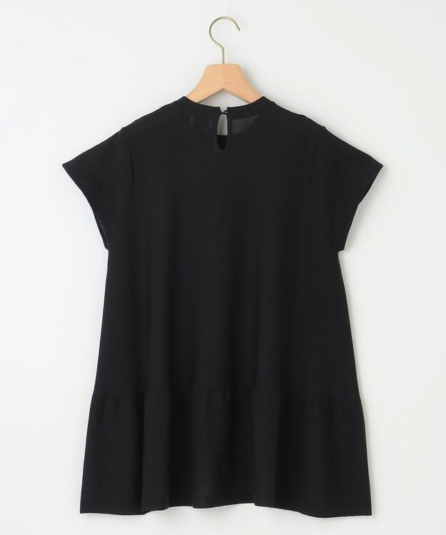 組曲 L 【WEB限定カラーあり】バックフレアニットTシャツ ブラック系