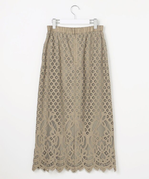 自由区 【SHIHOさん着用・こだわり素材】パネルレース スカート カーキ