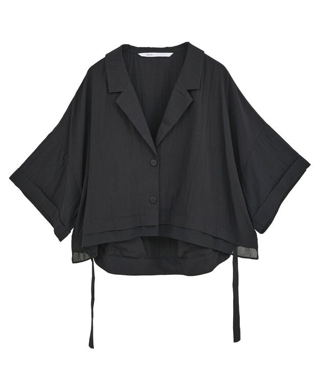 YECCA VECCA 【接触冷感】クロップドデザインジャケット② Black