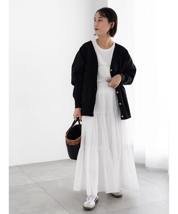 Te chichi コットンボイルティアードスカート《2026 spring catalog item》 オフホワイト