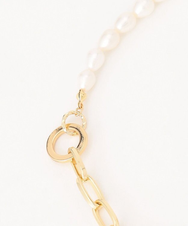 自由区 【2WAY】淡水パールチェーン２WAYネックレス ゴールド系