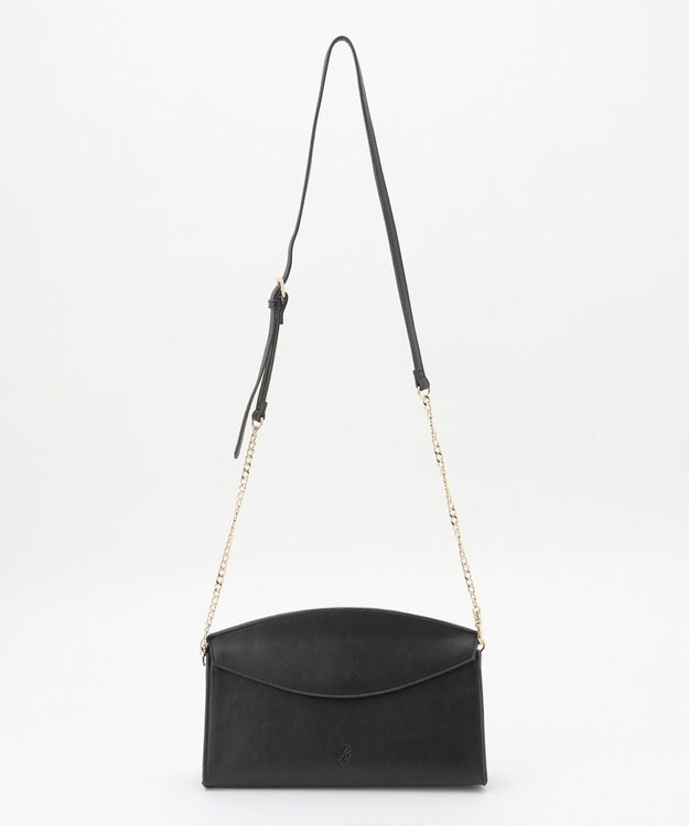 自由区 【SHIHOさん着用】フラップカーブミニクラッチ バッグ ブラック