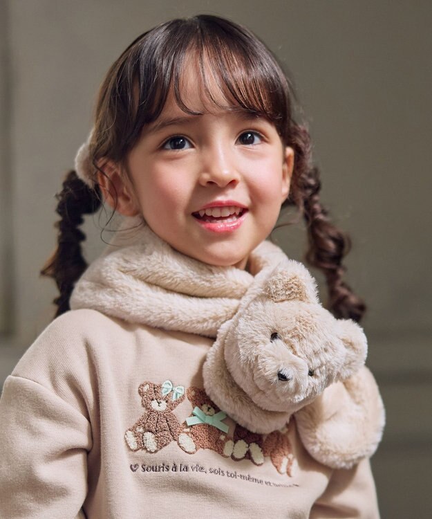 ANY KIDS アニマルマフラー ベージュ（クマ）