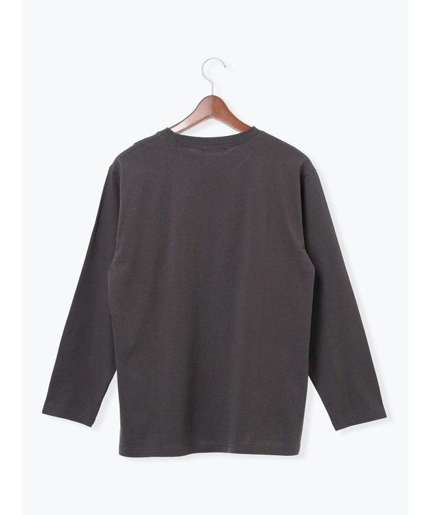 Te chichi 箔プリントロングTシャツ チャコールグレー