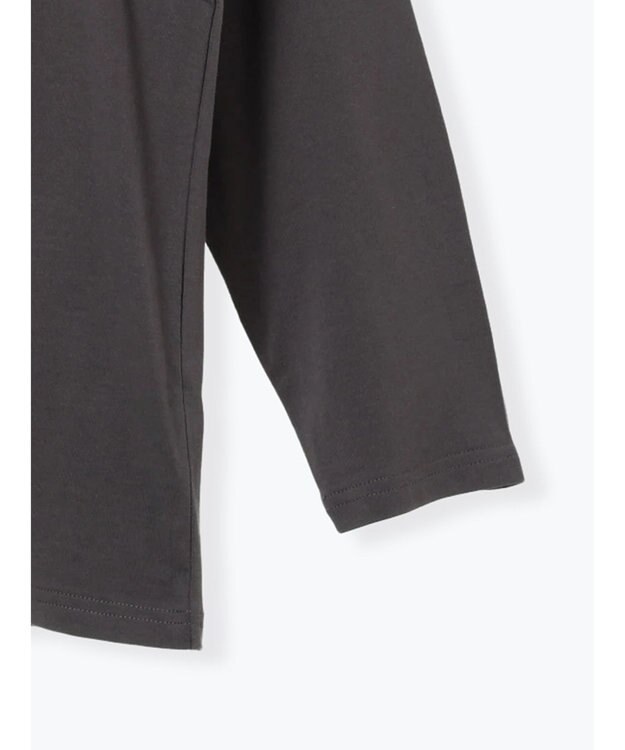 Te chichi 箔プリントロングTシャツ チャコールグレー