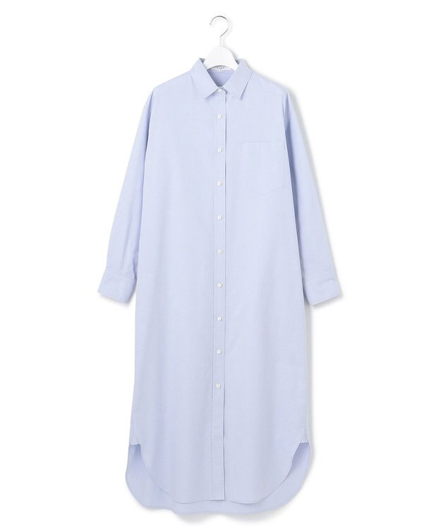 23区 【SLOW/一部店舗限定】コットンオックス シャツワンピース サックスブルー