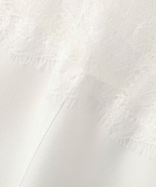 Green Parks レース切替５分袖シャツ White