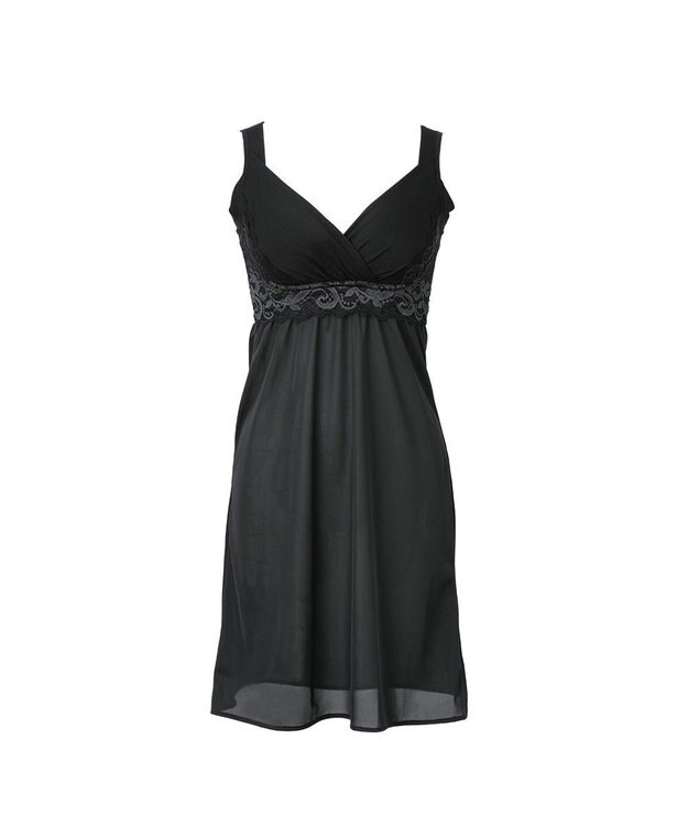 BRADELIS New York 【BRADELIS NewYork peace】綿混キャッチャーカップレースブラスリップ ボディラインをカバーする補整スリップ ブラック