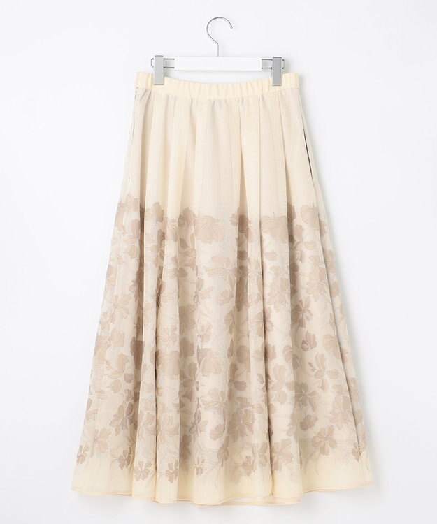自由区 【Premium Collection】フラワーエンブロイダリーチュール  スカート ベージュ系