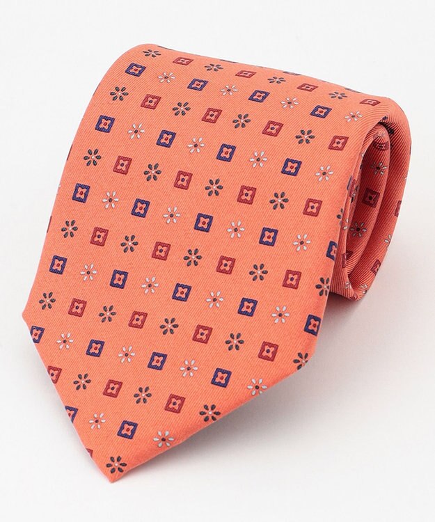 J.PRESS MEN コンビ小紋プリント ネクタイ オレンジ系5