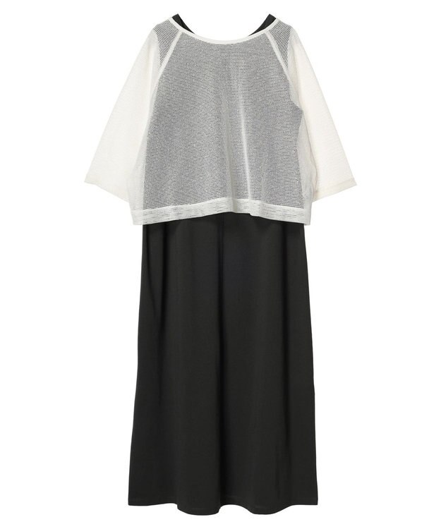 Green Parks ＳＥＴ２点　メッシュ＋ノースリーブワンピース Off White