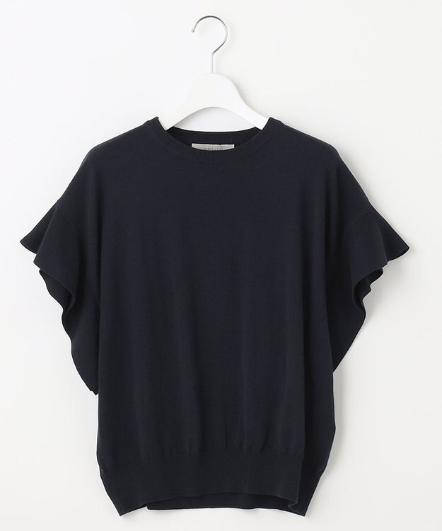 UNFILO UVモイストフレアースリーブニット ネイビー