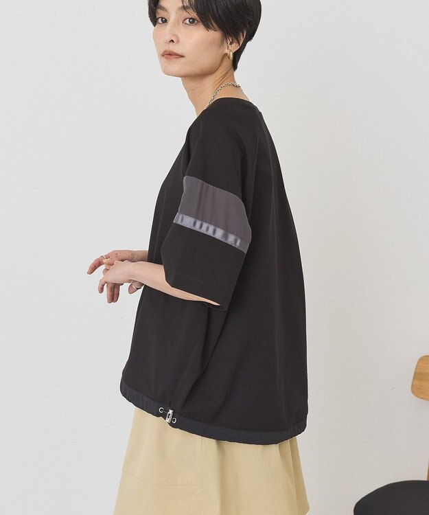 AMERICAN HOLIC 異素材ラインプルオーバー Black