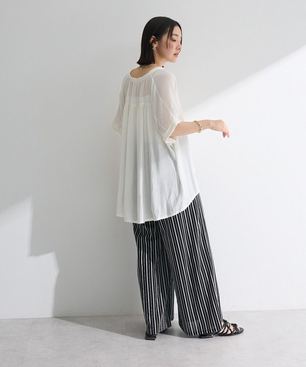 Green Parks Ｉ　レーヨンクレープブラウス Black