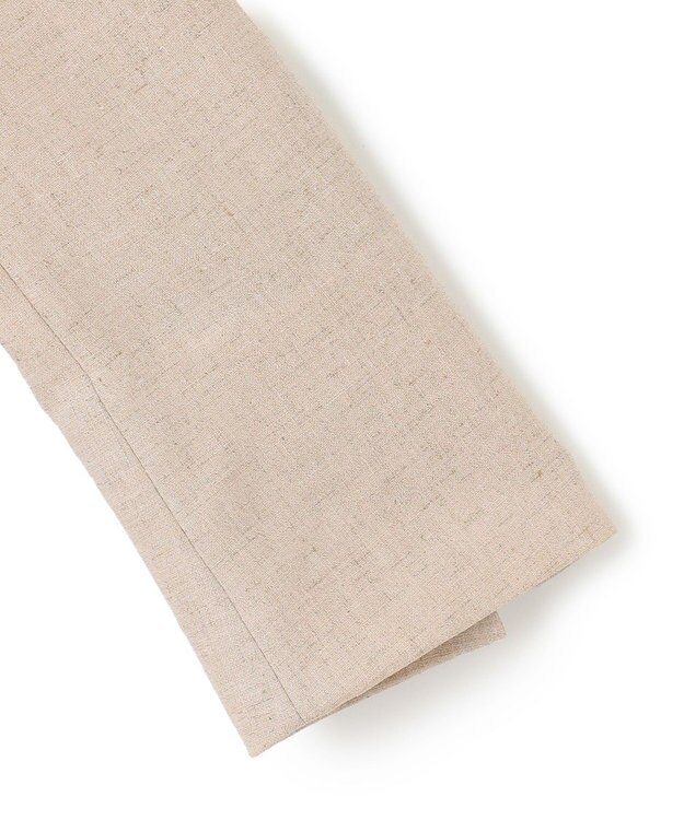 BEIGE， 【洗える】CAROLE / リネンライクノーカラーハーフ丈ジャケット Sand