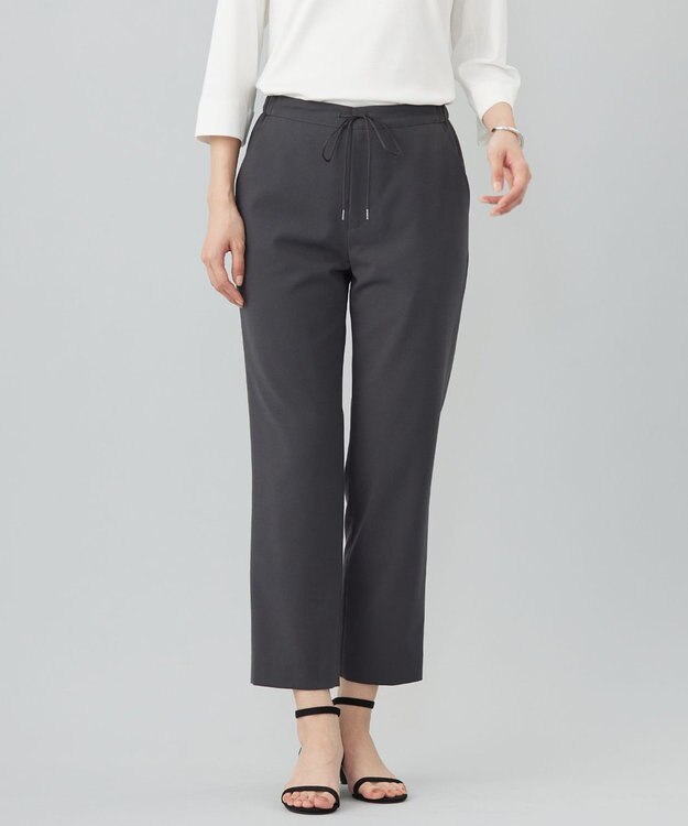 J.PRESS LADIES 【洗える】PLAIN WEAVE トロ  テーパード パンツ スレート系