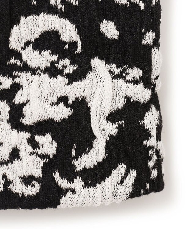 ICB 【洗える】 PEハイゲージJQ ニット ブラック×オフホワイト系