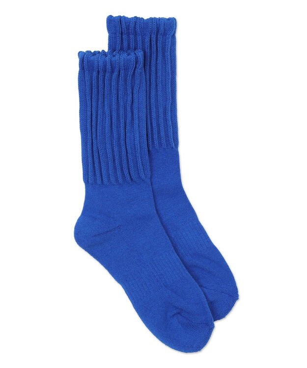 WEGO サポート付きボリューム無地リブソックス ブルー