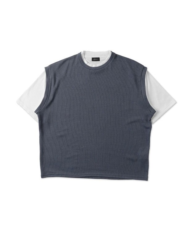 WEGO フェイクレイヤードベストT（S） ネイビー