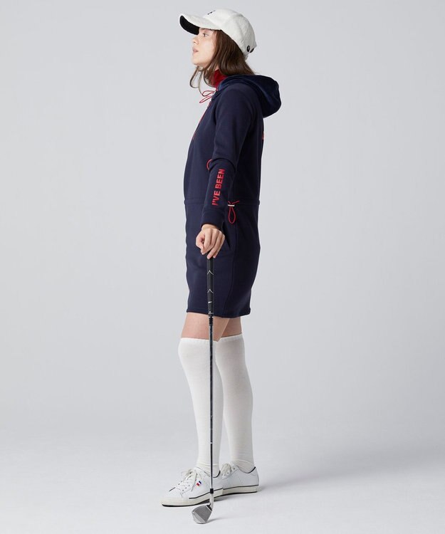 PW CIRCULUS 【WOMEN】ハーフジップ フーディ ワンピース ネイビー系