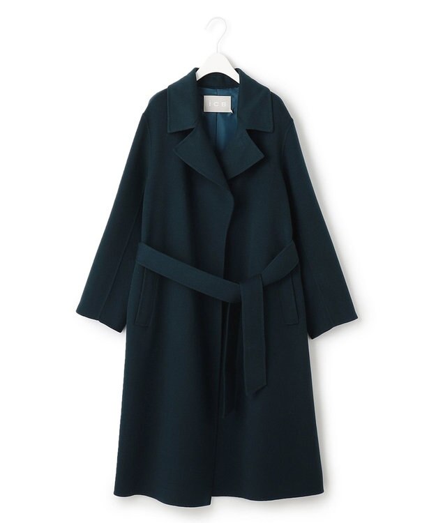 ICB ウールリバー ロングトレンチコート パイングリーン系