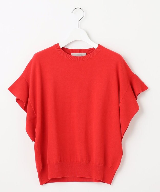 UNFILO UVモイストフレアースリーブニット レッド