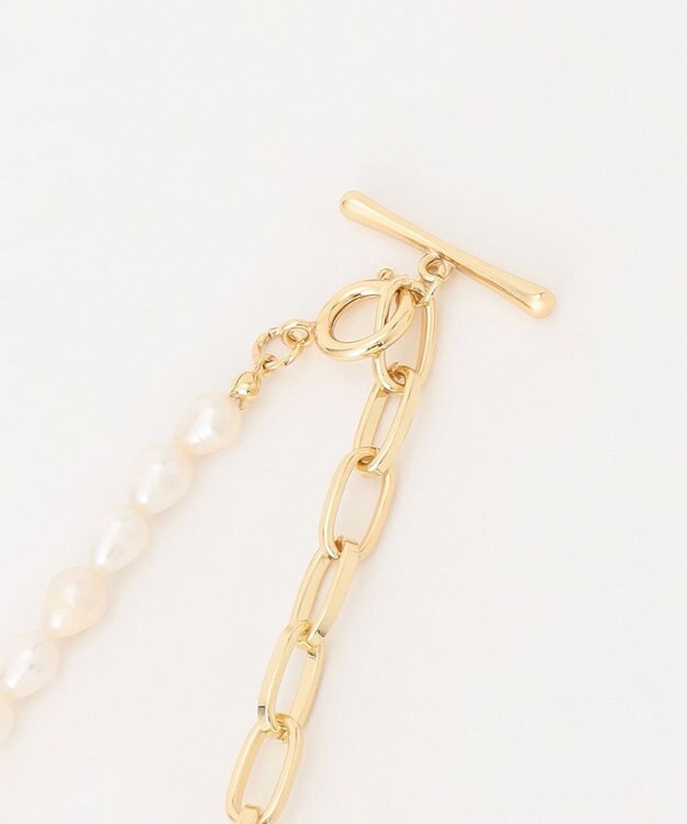 自由区 【2WAY】淡水パールチェーン２WAYネックレス ゴールド系