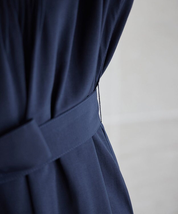 Tiaclasse L 【3way】ピンタックシャツワンピース ネイビー