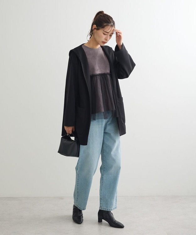 Green Parks ・ｓｗｉｎｇ　ｂｙ　チュールレイヤープルオーバー Charcoal Gray