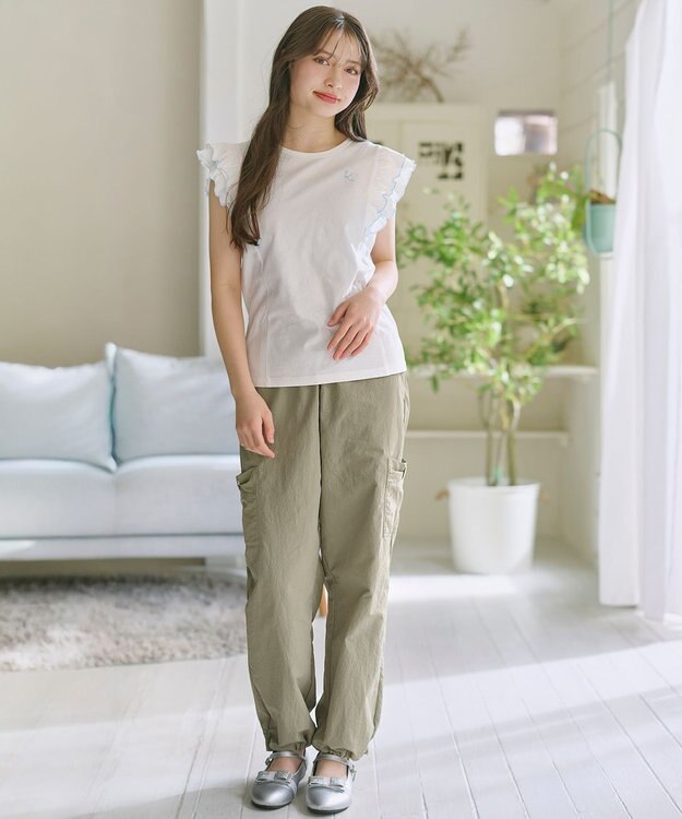 組曲 KIDS 【150-160㎝】 撥水カーゴパンツ カーキ