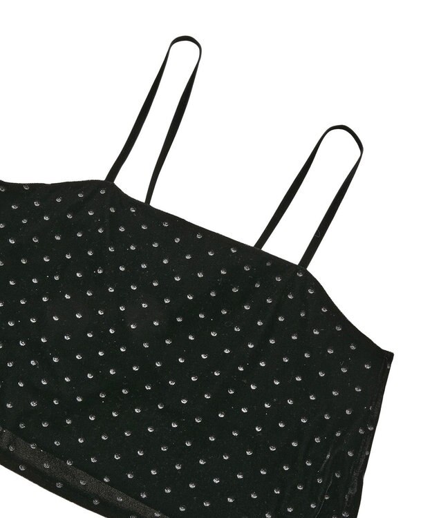 YECCA VECCA グリッタードットベロアオーバーキャミ Black