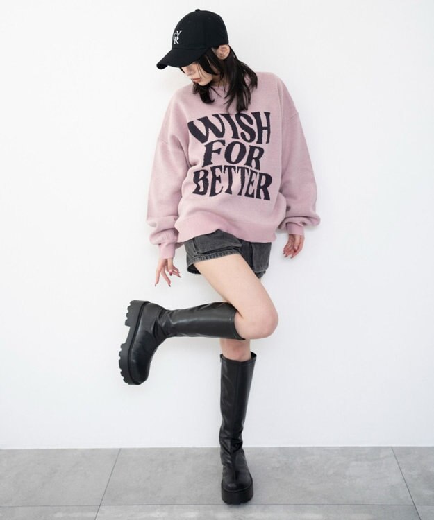 WEGO グラフィックニットプルオーバー 柄3