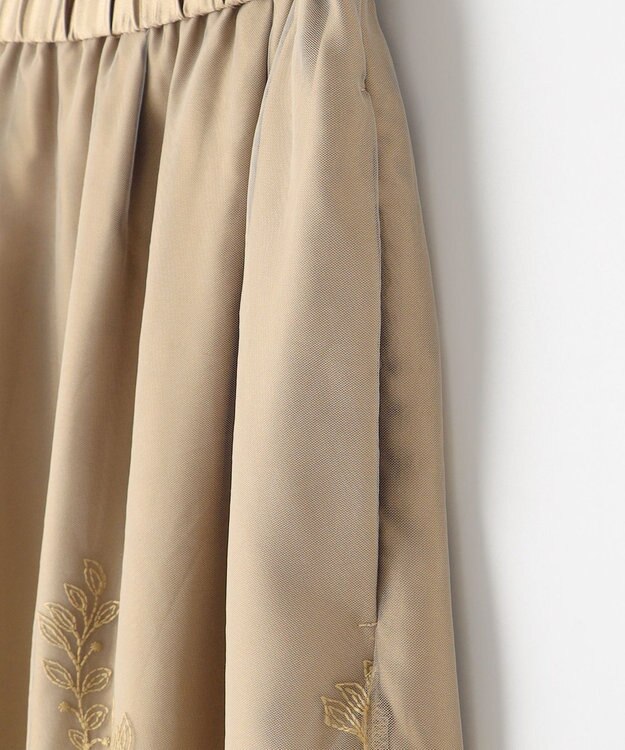 自由区 【洗える】フローティングエンブロイダリー スカート ベージュ