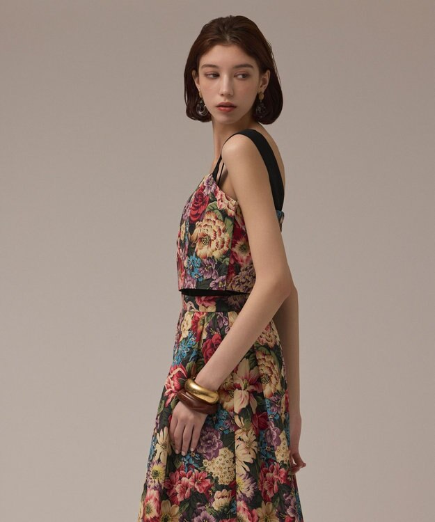 GRACE CONTINENTAL アンティークフラワーベアトップ レッド