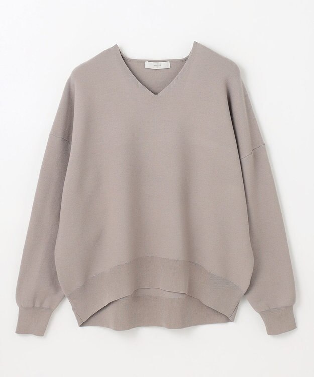 ANY 【5色展開】Ｖネックガーターニットプルオーバー モカ