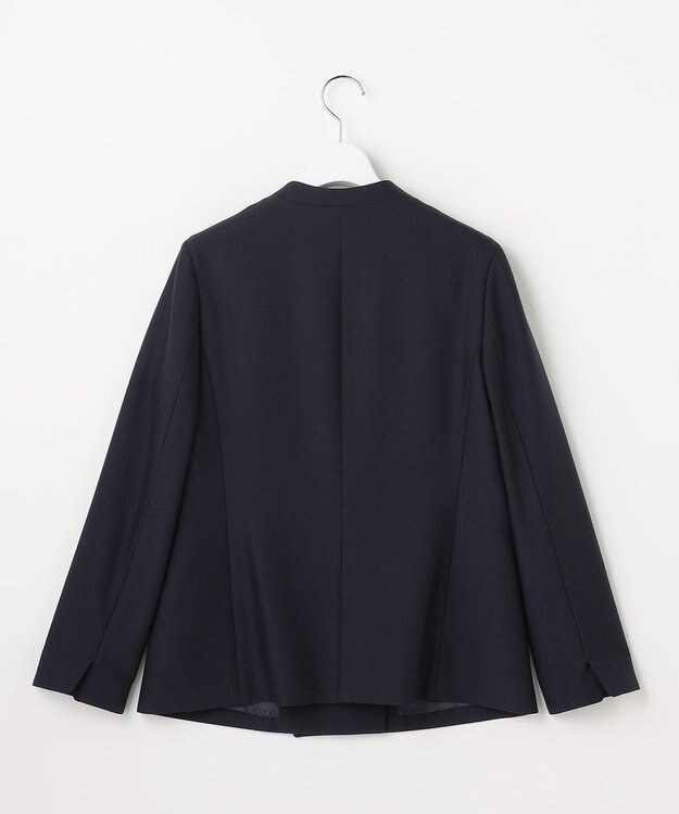 ANY SIS 褒めらレディストレッチ カラーレス ジャケット ネイビー