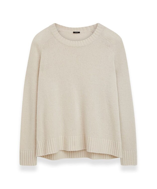 JOSEPH 【洗える】オープンカシミヤ　ラウンドネックニット Oat