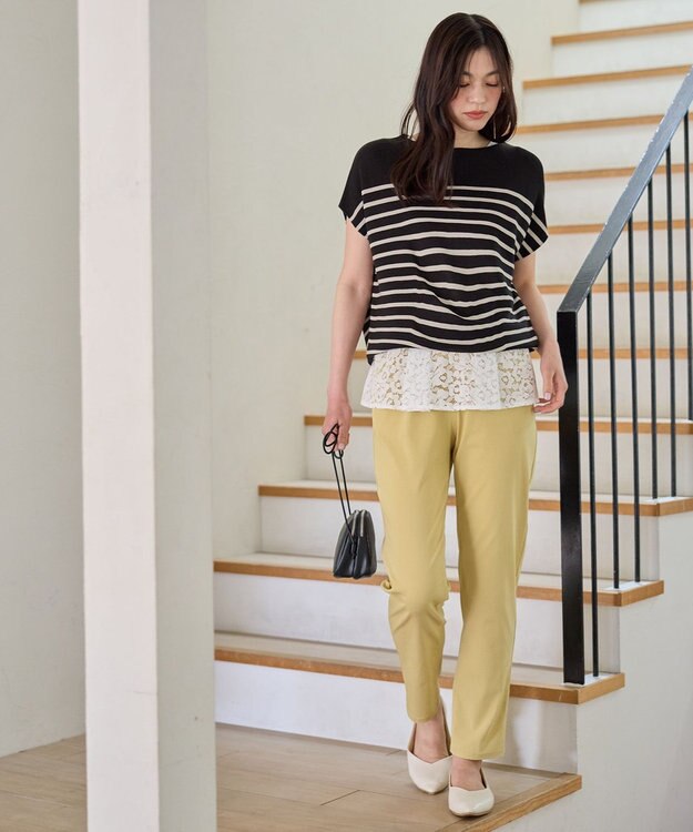 ANY L 【新色追加/洗濯機可/UVカット/ウエストゴム/ストレッチ】7daysデイリーパンツ イエロー