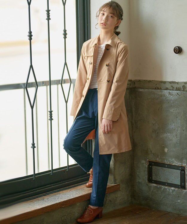 組曲 KIDS 【150-160cm】長袖ボーダー Tシャツ ラベンダー×オフホワイト