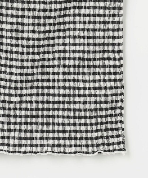 ANY KIDS シアー ギンガム 七分袖 Tシャツ ブラック