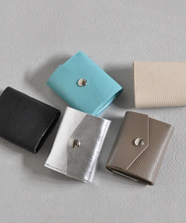 blancle メタリックレザー 三つ折りウォレット SILVER