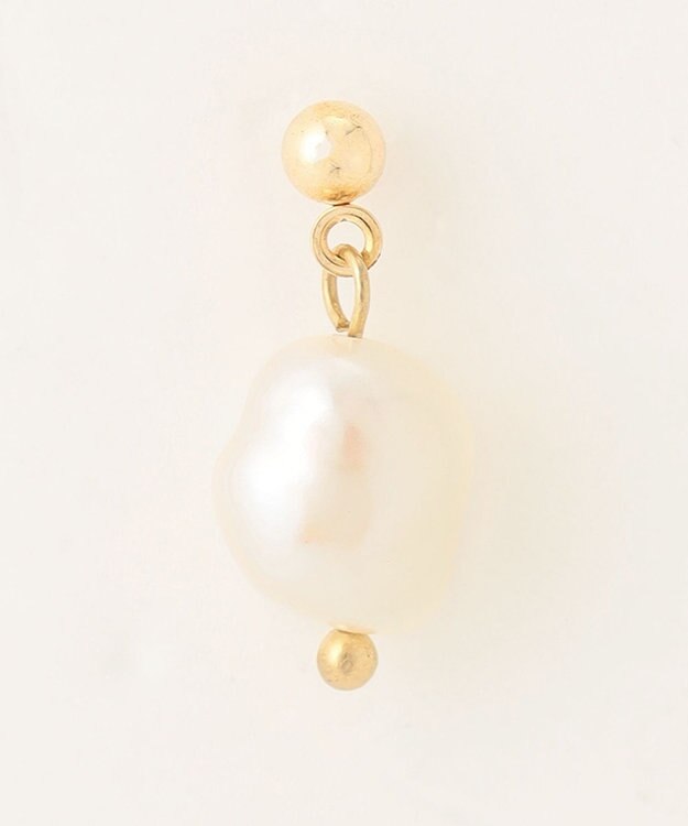 ANY ラウンドパールピアス（両耳用） ゴールド