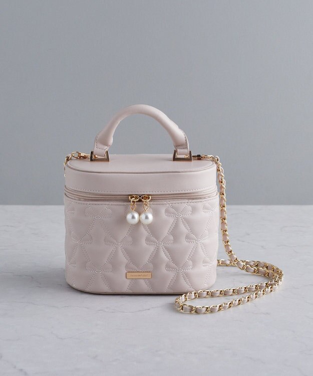 Maison de FLEUR リボンキルティングキューブショルダーバッグ Pink