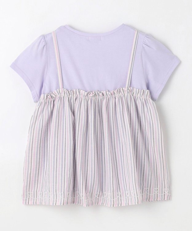 ANY KIDS キャミソール ドッキングTシャツ ラベンダーストライプ