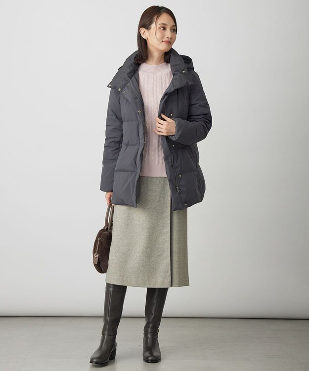 J.PRESS LADIES L WOOL BLEND AIR ハイネック ニット ピンク系