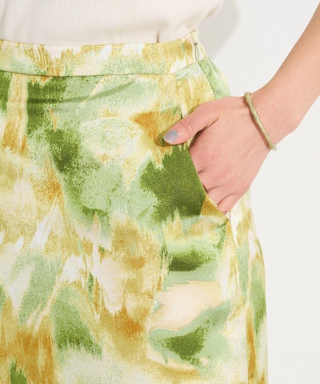 CRAFT STANDARD BOUTIQUE ゴムサテンスカート Green