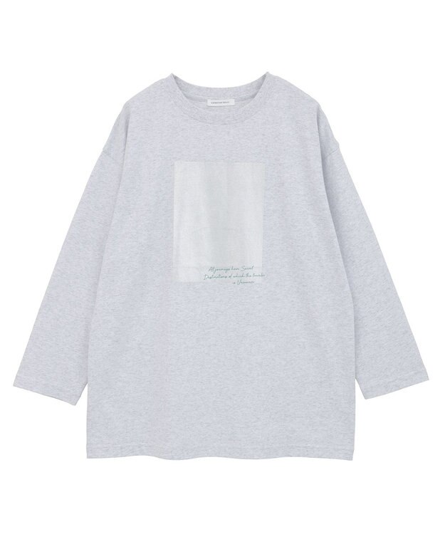 AMERICAN HOLIC ボックス箔プリントロングTシャツ Gray Mixture